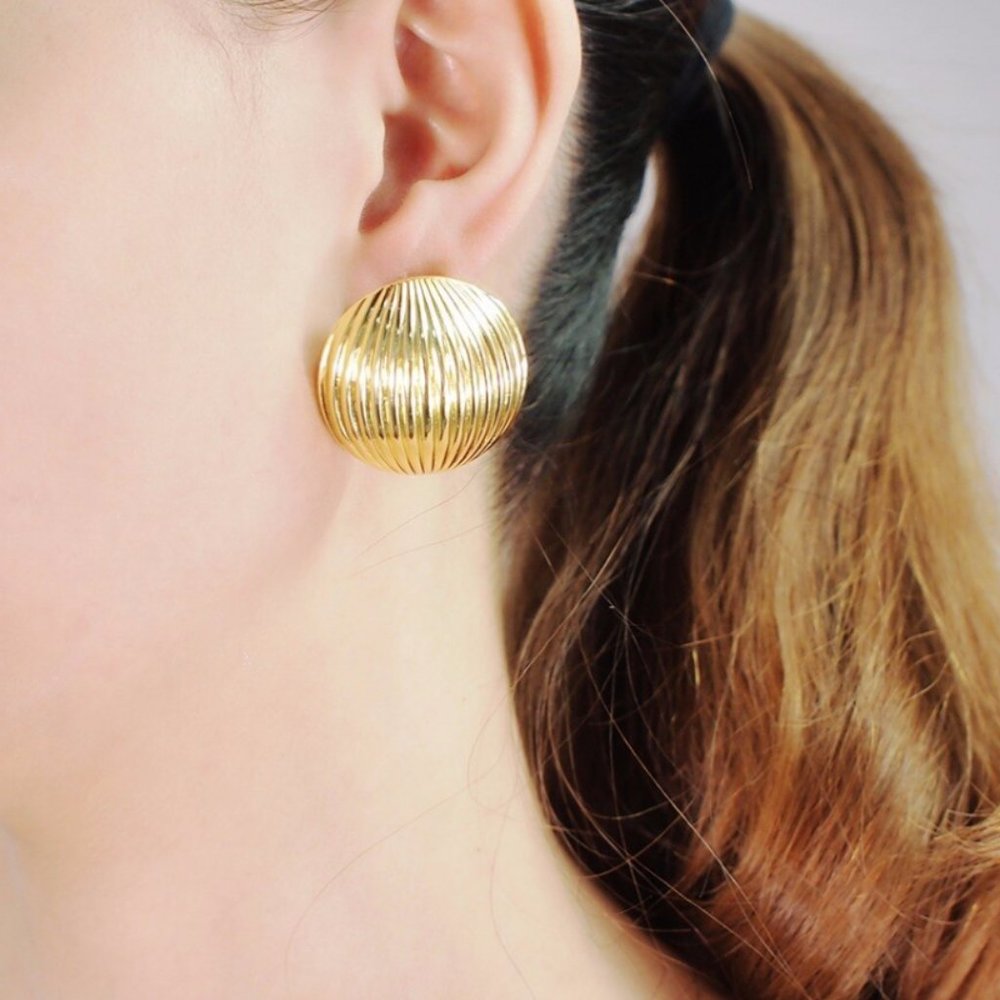 MoonRound -Gold Plated Earrings